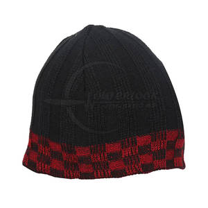 Gorro de invierno con logotipo personalizado, gorro de punto cálido acrílico 100% teñido liso, gorro de invierno con logotipo personalizable - Product Image 1