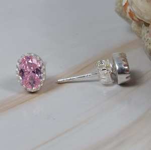 Pierre précieuse topaze rose naturelle à facettes taille ovale 925 argent Sterling matériel lunette réglage à la main boucles d'oreilles bijoux fins - Product Image 3