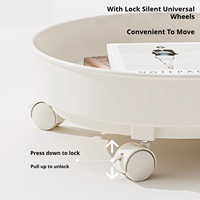 Table d'appoint mobile à double rangement, gain de place, design roulant pour salon, chambre à coucher, table de canapé