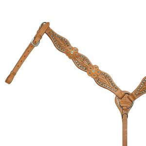 DD Dernière conception Logo personnalisé vêtements en cuir occidental course sports équestre tête de cheval décrochage poitrine collier ensemble rênes durables - Product Image 4