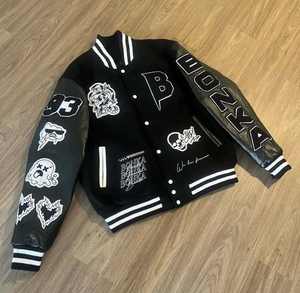 High Street Baseball Winter Varsity Jacket pour hommes Haute qualité en cuir jaune et noir schéma de couleurs avec broderie de lettres - Product Image 5