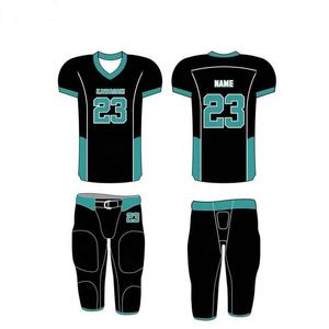 Uniformes de football américain personnalisés en gros d'usine vêtements de sport confortables et respirants de qualité supérieure ensemble de maillots courts Technique imprimée - Product Image 2