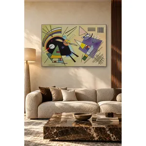 Impression sur toile de composition géométrique noire et violette de Fida Kandinsky - Product Image 3