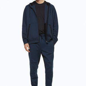 ชุดวิ่งขนแกะของผู้ชายชุดวอร์มแบบเรียบมีฮู้ดและกางเกงขายาวสวมใส่สบาย - Product Image 3