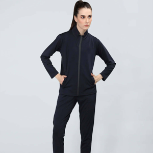 Survêtement élégant à fermeture éclair pour femmes respirant léger deux pièces vêtements actifs Gym extérieur utilisation décontractée veste survêtement pantalon - Product Image 4