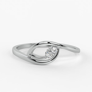 Anillo Minimalista de Plata 925 con Doble Diamante en Espiral, Ligero, para Uso Diario, Oficina, Bodas, Fiestas, para Mujer, Regalo Perfecto para Parejas - Product Image 1