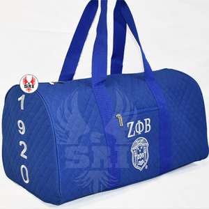 Zeta Phi Beta Soror Embroidered Quilted Duffel Bag | ZPB Sorority Embroidery Women Custom <b>Style</b> Quilted Duffel Bag - Product Image 3