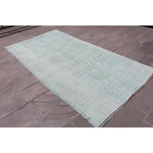 Tapis vintage 5,3x10 pieds, grand tapis turc, tapis persan gris et blanc - Product Image 2