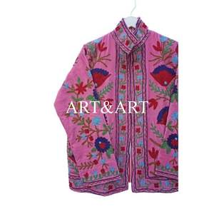 Tendencia Otoño Invierno, Ropa de Fiesta para Mujer, Hecha a Mano, de Terciopelo, Bordado Suzani, Ecológica, Acolchada de Algodón, Transpirable, Talla Única - Product Image 6