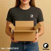 Caja de Cartón Corrugado Marrón Económica de 27x19x12 cm con Laminado Mate, Funcional para Envío y Almacenamiento