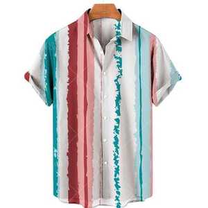 Camisetas nuevas 2026 con estampado completo a rayas, camiseta con diseño personalizado, 100% algodón poliéster para verano. - Product Image 2