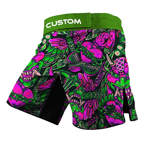 Premium Wholesale MMA Shorts for Boxing BJJ Muay Thai & Fighting-Quick Dry Stretch Polyester Spandex Men's Long Slit - Product Image 4