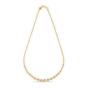 สร้อยคอทองคำยาว Parijaat Mala สำหรับผู้หญิง - เครื่องประดับโซ่เส้นเล็ก - Product Image 3