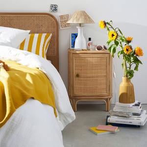 Meilleure vente buffet en bois de rotin naturel tables de chevet prix le moins cher vente en gros armoire de table de chevet en bois pour chambre à coucher - Product Image 5