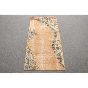 Tapis de 1,6 x 3,2 pieds, tapis turc vintage, tapis uni brun - Product Image 1