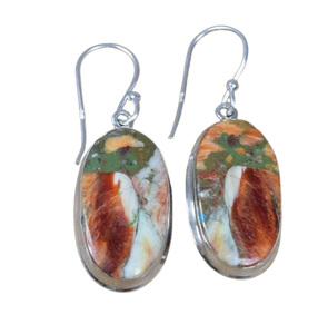 Oyster cuivre Turquoise 925 argent Sterling pierre précieuse naturelle boucle d'oreille décembre mois pierre de naissance bijoux faits à la main cadeau pour elle - Product Image 1