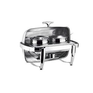 Plato de frotamiento de acero pulido para calentar alimentos en fiestas, bodas, banquetes, eventos de catering y buffets de alta gama - Product Image 2