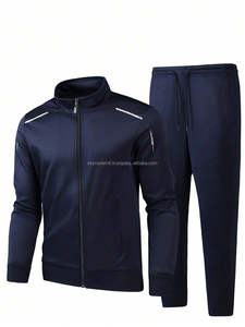Chándal deportivo de moda OEM personalizado para hombre, informal, ajustado, para gimnasio y deportes, con cremallera, cómodo y transpirable, chándal deportivo - Product Image 4