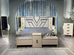 Elegante y moderno juego de dormitorio de tamaño King, características de masaje de almacenamiento, hermosa adición para dormitorio, sala de estar, muebles escolares de Hotel - Product Image 4