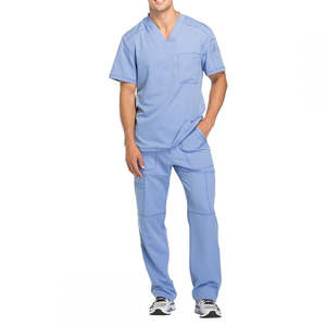 À la mode personnalisé extensible hôpital logo spandex hôpital médecin uniforme extensible médical gommages ensemble hommes combinaisons d'allaitement - Product Image 1