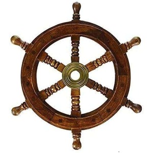 Direct Factory Supply Large Decorative <b>Wooden</b> Ship Wheel for Beach House Decor Marine Wall Art Available for Export Price - Product Image 2