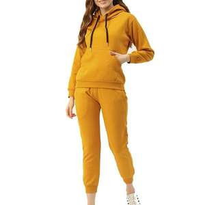 Conjunto Deportivo de Felpa de Algodón Grueso para Mujer, Ecológico, Informal, de Otoño, Tops Largos, Fabricante de Ropa al por Mayor - Product Image 1