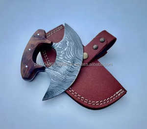 Coupe-pizza traditionnel en acier inoxydable argenté multi-usages écologique couteau utilitaire à hacher la viande en cuir - Product Image 3