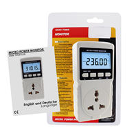 OEM vatímetro enchufable diseño de enchufe LCD de alta calidad medidor de consumo de energía función de alarma medidor de potencia digital