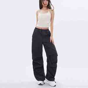 Pantalones Deportivos Térmicos de Algodón para Mujer, Cintura Elástica, Corte Holgado, Pierna Ancha, Ecológicos, Resistentes al Viento, Transpirables, Ropa de Calle para Invierno - Product Image 2