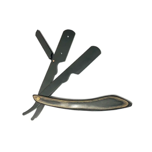 Rasoir à lame droite pliable en acier inoxydable à bord unique avec manche en bois pour l'épilation du corps conçu pour les barbiers - Product Image 4