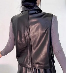 Gilet en cuir véritable de qualité supérieure, respirant, pour femmes, vente en gros, mode hip-hop, gilet en peau de mouton - Product Image 6