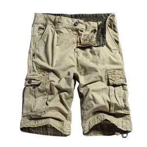 Short cargo confortable et personnalisé en coton pour hommes, vêtements d'entraînement décontractés, service OEM à motif solide pour la conception de logo, options de vente en gros - Product Image 3