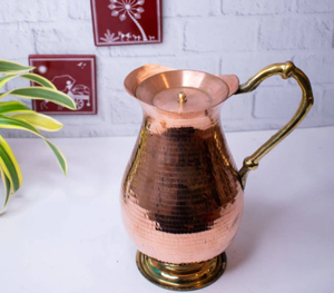 Copper Water Curved Jug Traditional Design 100% pure copper - Product Image 4