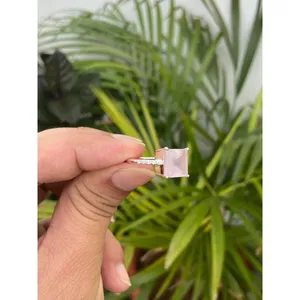 925 Silver Rose <b>Quartz</b> Crystal <b>Ring</b> - Product Image 3