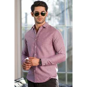 Chemises décontractées pour hommes PILIS, 100% coton, tissu popeline respirant, col montant, coupe classique pour le printemps et l'automne - Product Image 2