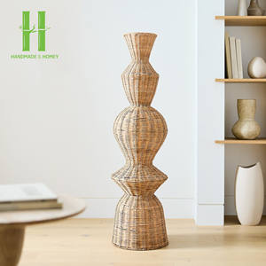 Vase en rotin tissé à la main en osier élégant pour fleurs sèches Vase de table en rotin minimalisme fabriqué au Vietnam - Product Image 2