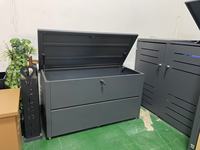 Boîte de rangement résistante aux intempéries Boîte de rangement pour le jardin Boîte à outils de rangement étanche pour l'extérieur Conteneur en acier anthracite