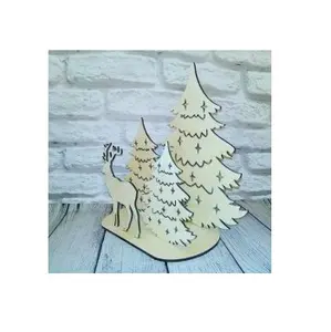 Simple Design MDF Mini Christmas Tree for Office Desktop Modern High Quality Christmas Hanging for Festival Decoration