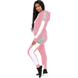 ชุดวอร์ม2ชิ้นสำหรับผู้หญิงเซ็ตเสื้อมีฮู้ดและกางเกงแบบสวมหัวชุดเล่นกีฬาชุดวอร์มสำหรับผู้หญิง - Product Image 2