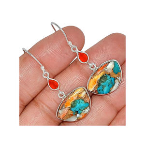 Pendientes de gota de ópalo etíope de Plata de Ley 925 hechos a mano, joyería fina multicolor de diseñador, estilo bonito, tendencia, Ópalo - Product Image 3