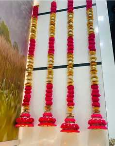 พวงมาลัยผ้าลูกไม้ปอมปอมปอมปอมขนาดใหญ่สำหรับงานแต่งงานของตกแต่งแบบอเมริกันสำหรับฉากหลัง - Product Image 1