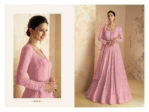 Costume de Salwar en fausse Georgette lourde avec broderie séquentielle pour achats en ligne Collection Premium la plus tendance - Product Image 2