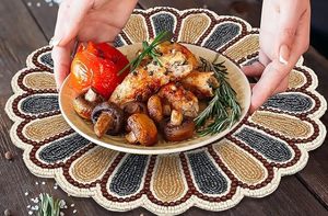 Handcrafted round <b>Beaded</b> <b>Placemats</b> for Dining Table for Wedding Christmas Decoration Family Gatherings and Parties - Product Image 5