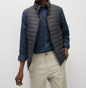 เสื้อกั๊กผู้ชายน้ำหนักเบาแบบไม่มีแขน เสื้อกั๊กบุใยอุ่นสำหรับฤดูหนาว เสื้อคลุมลำลองสำหรับทำงานกลางแจ้ง เสื้อกันลมแบบเย็บติดกัน เสื้อกันหนาวบุผ้าฝ้าย - Product Image 5