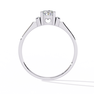 Anillo de Compromiso de Oro Blanco Sólido de 14K con Diamante Cultivado en Laboratorio de Corte Ovalado de 1.20 Quilates con Certificado IGI para Mujer - Product Image 4