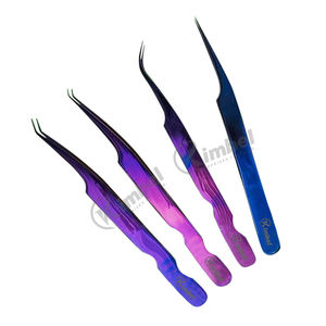 Pinces à cils violettes en acier inoxydable, droites et courbées, pointues – Fourniture directe usine - Product Image 6