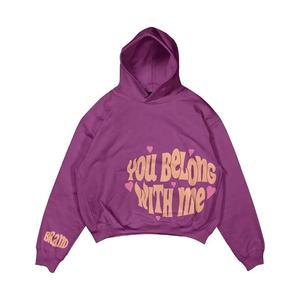 Conjuntos de prendas de vestir exteriores informales de dos piezas personalizadas para hombre, chándales de lana con estampado de bordado apilado acampanado para invierno, venta al por mayor - Product Image 4