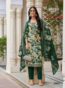 Estilo tradicional Fancy Kurti Top Bottom Set Algodón puro Mul Cotton Dupatta con bordado Work Foil Impreso Calidad de exportación - Product Image 4