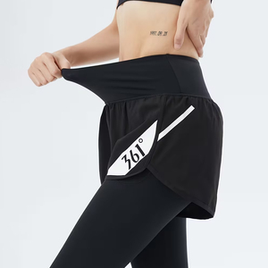 Shorts de cyclisme pour femmes, haute élasticité, respirant, 100% polyester, leggings courts à taille haute, design personnalisé, course à pied, entraînement - Product Image 3