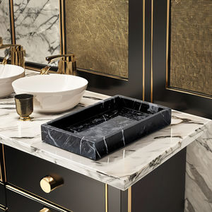 Luxe noir marbre salle de bain et vanité plateau multi-usages servant bijoux stockage parfum organisateur bas prix décor à la maison - Product Image 2
